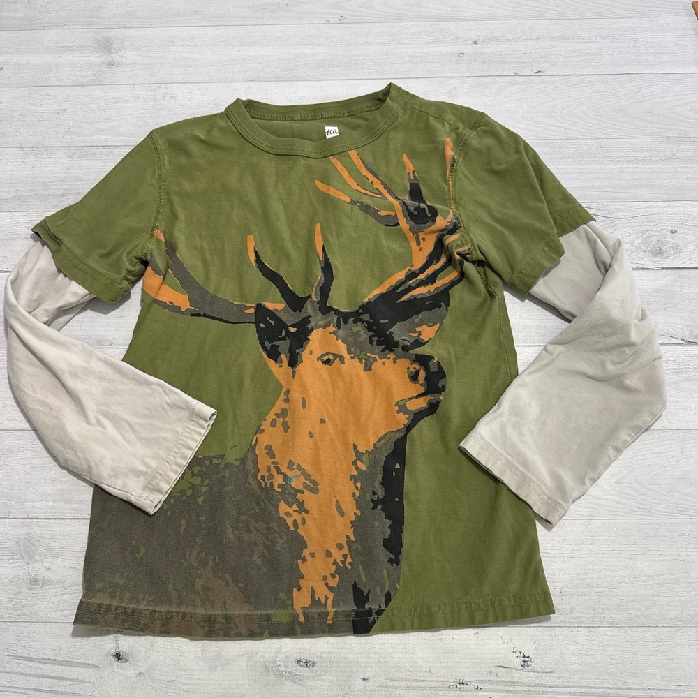 Tea collection boys deer long sleeve shirt size 12